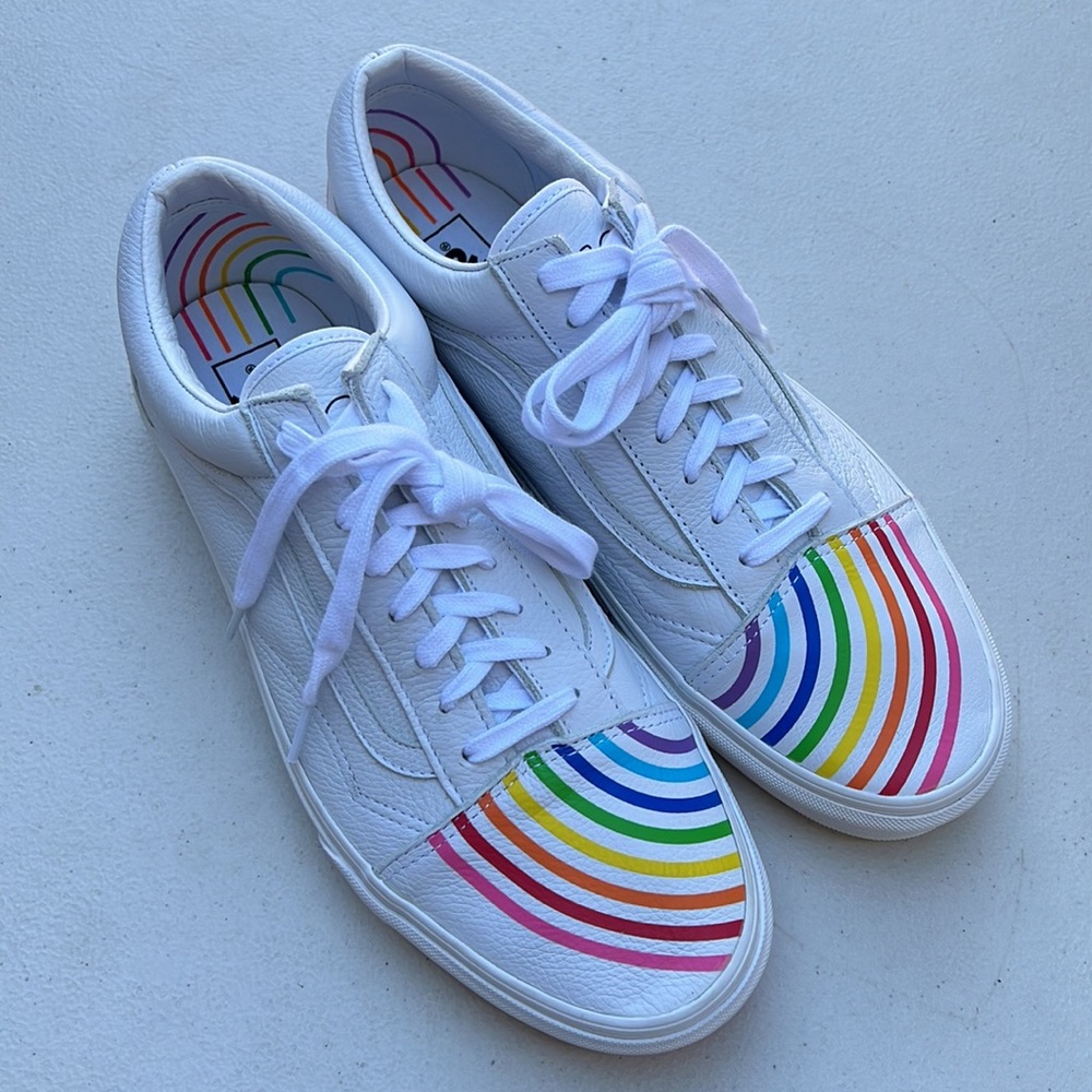 VANS X FLOUR SHOP | Old Skool Rainbow Leather Sneakers - Picture 2 of 7